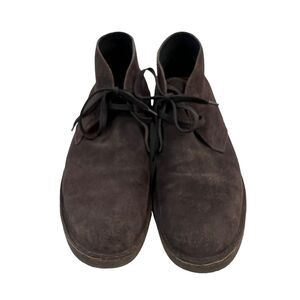 Keys Size 44 US 10 Brown Suede Leather Chukka Lace Up Boots Almond Toe Casual
